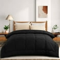 thumbnail image 2 of Harkawon All Season Down Alternative Queen Comforter, Winter Warm Comforter Ultra Soft Quilted Duvet Insert with Corner Tabs, Wavy Box Stitched, Luxury Fluffy & Lightweight (Black, 88 x 88 inch), 2 of 7
