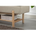 thumbnail image 5 of Guyou Storage Bench Linen End of Bed Ottoman Bench with Wooden Shoe Rack and Coffee Table, Modern Upholstered Long Seating Bench Entryway Bench for Hallway Foyer Living Room Bedroom, Beige, 5 of 9