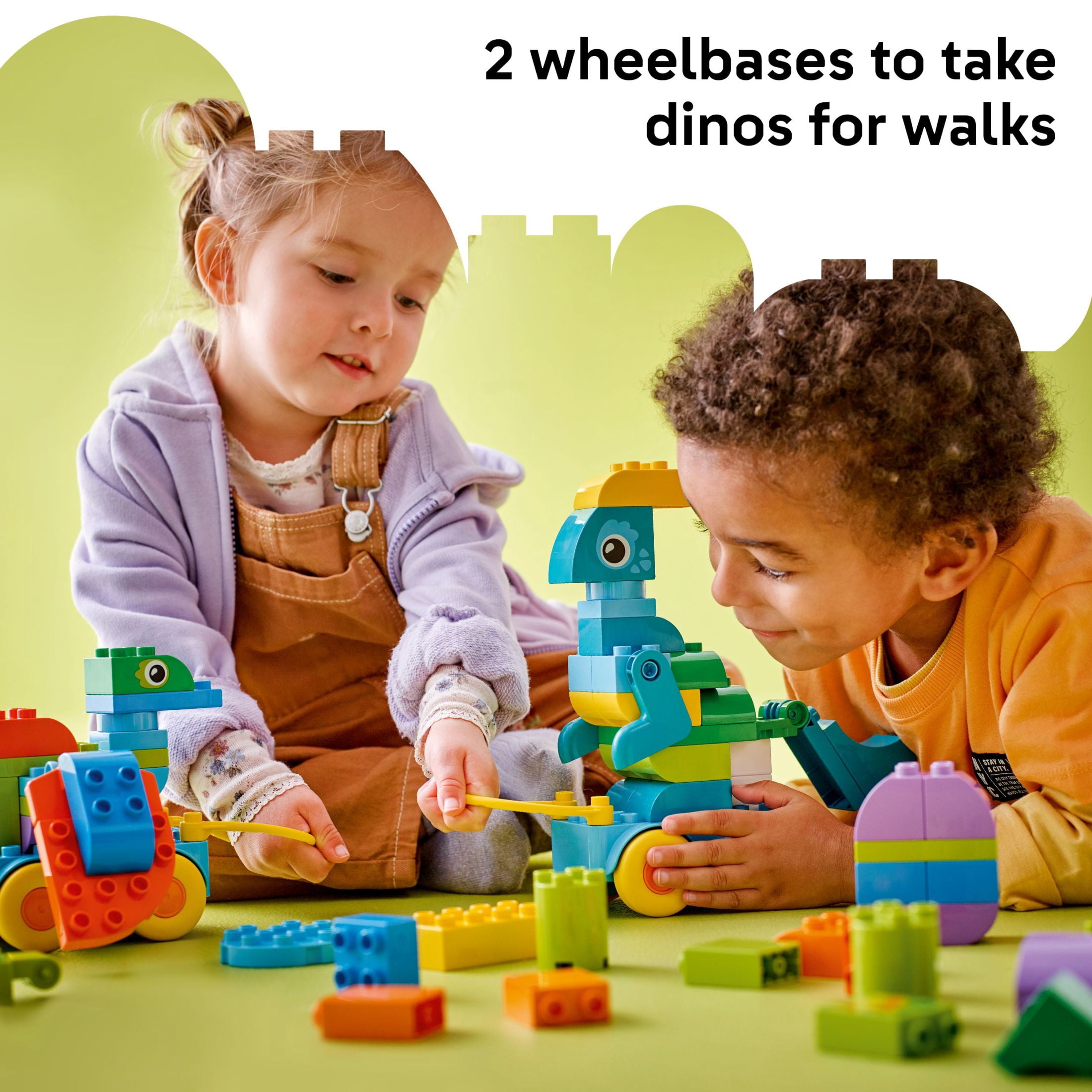 LEGO DUPLO Town 3 in 1 Dinosaurs on Wheels Learning Toy for Toddler Boys & Girls, Ages 3+ - Building & Education Play Set Teaches Problem-Solving Skills Through Play - Preschool Gift Idea - 10451