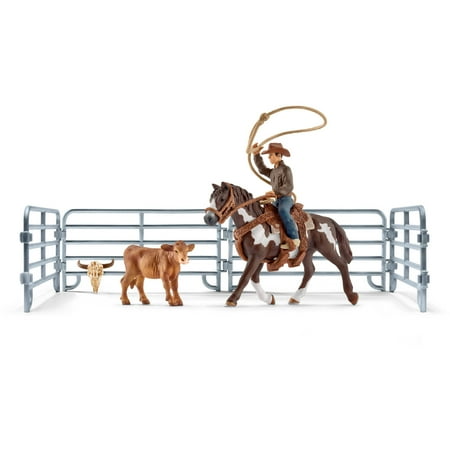 Cowboy Toy - Schleich Farm World, Team Roping with Cowboy Set