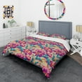 thumbnail image 3 of Designart 'Elegant blossom hand drawn folk pattern' Mid-Century Modern Duvet Cover Set, 3 of 4