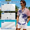 thumbnail image 5 of Yuyamidu His and Hers Matching Outfits Patriotic Dress for Women Casual American Flag Shirts for Men Button Down Short Sleeve Shirt Long Maxi Dress Palm Tree Men's M, 5 of 7