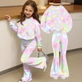 thumbnail image 7 of Grblisyd Outfits for Girls Casual Long Sleeve Cute Cartoon Print Sweatershirt and Flared Pants 2 Pieces Fall Winter Set Size 7-8 Years, 7 of 7