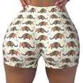 thumbnail image 2 of Rateoe Colorful Armadillos Printed Power Workout Shorts for Women Tummy Control Squat Proof Ribbed Thick Seamless Scrunch Active Short-Large, 2 of 8