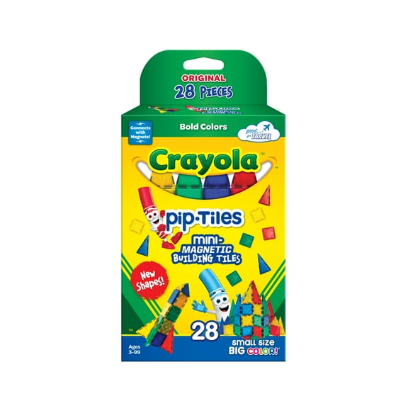 CreateOn Crayola Bold Magnetic Pip-Tiles, 28 Count
