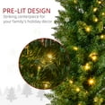 thumbnail image 5 of HOMCOM 6' PVC Pre Lit Slim Pencil Noble Artificial Christmas Tree with Plastic Stand, 200 Warm White LED, 390 Tip, Green, 5 of 10