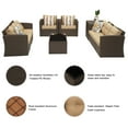 thumbnail image 4 of Superjoe 10 Pcs Patio Wicker Furniture Set Aluminum Frame Outdoor Sectional Conversation Sofa with Storage Box and Coffee Table,Brown, 4 of 8