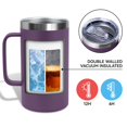 thumbnail image 3 of DOMICARE Tasse 24oz avec Poignée et Couvercle, Tasse à Café en Acier Inoxydable, Tasse Isolée Réutilisable, Tasse de Voyage avec Poignée, Gobelet à Café à Double Paroi sous Vide, 3 of 7