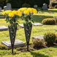 thumbnail image 5 of JHyouerji 2 Pcs Carved Plastic Cemetery Flower Vase with Ground Spike,Lightweight Break Resistant Grave Floral Holder 17x3x3 Inch Outdoor Yard Memorial Decor Gift, 5 of 8
