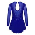 thumbnail image 4 of Vestido artístico brillante con diamantes de imitación para niñas, vestido de patinaje sobre hielo, medias de Ballet para gimnasia rítmica, ropa, trajes de baile lírico, 4 of 5