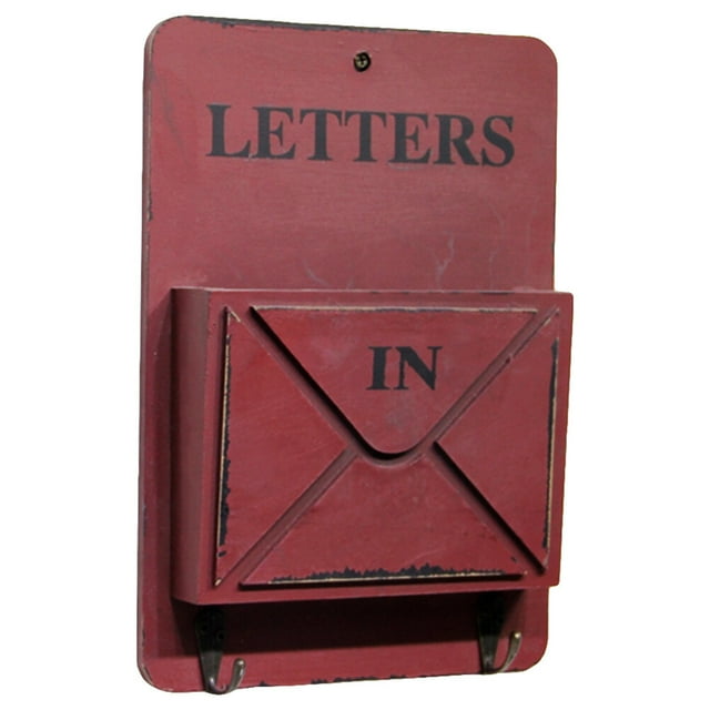 EeaseMX Organizador de correo de madera para colgar en la pared, porta llaves y cartas