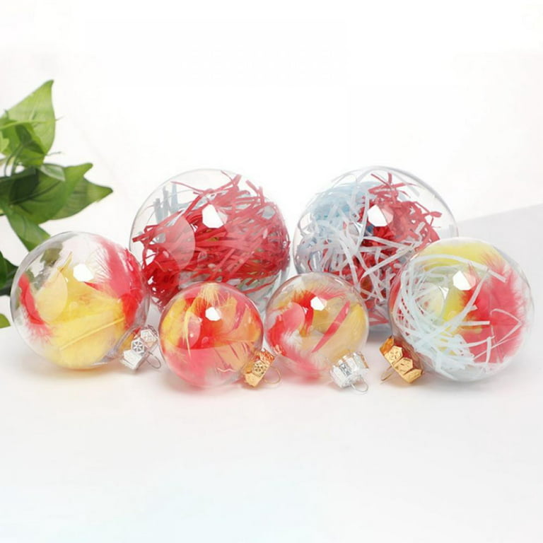 25PCS Clear Plastic Fillable Ornaments,Transparent DIY Craft Ball