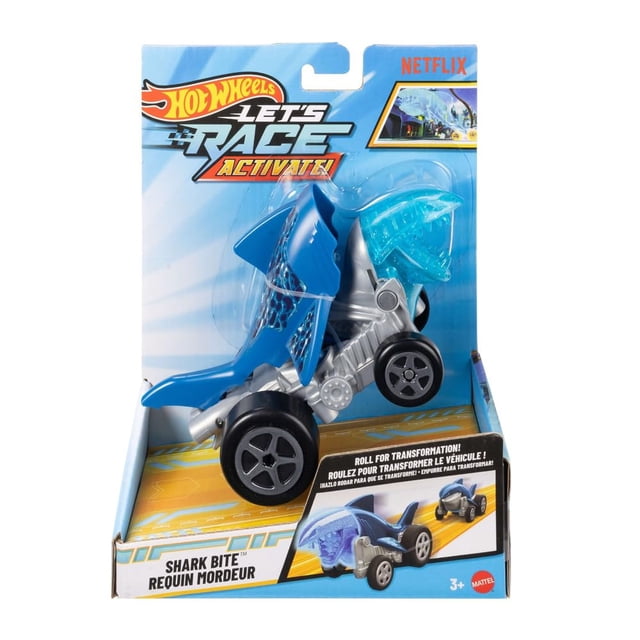 Vehículo de juguete Hot Wheels Shark Bite escala 1:32 con giro y volteo