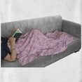 thumbnail image 6 of Pink Soft Flannel Fleece Throw Blanket, Hand-Drawn Flowers Dots Curly Leaves with Butterflies Romantic Love Design, Cozy Plush for Indoor and Outdoor Use, 50" x 70", Pink and Pale Pink, by Ambesonne, 6 of 6