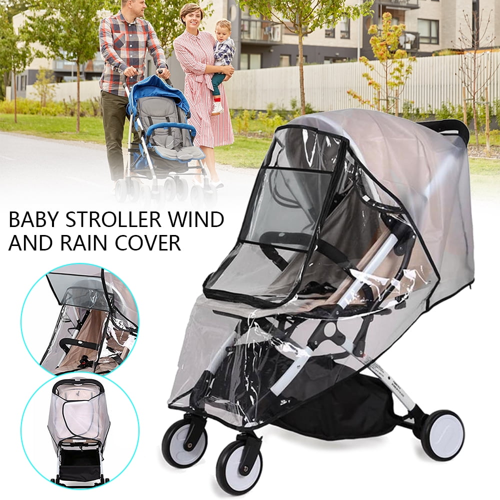 Universal Buggy Pushchair Stroller Carrycot Bassinet Transparent Rain Cover Baby 