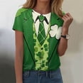 thumbnail image 2 of felwors St Patricks Day T Shirts for Women 2026 Lucky Irish Shamrock Clover Graphic Tee Cute Funny Short Sleeve Festival Tops (Green, XXL), 2 of 4