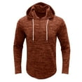 thumbnail image 4 of Fesfesfes Hoodie Tops for Men Men Long Sleeve Casual Loose Hooded Sports T Shirt Solid Crew Neck Pullover Tops, 4 of 4