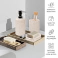 thumbnail image 4 of CERBIOR Bathroom Accessories Set 6 Piece Wheat Straw Bath Ensemble Includes Soap Dispenser, Toothbrush Holder, Toothbrush Cup, Soap Dish for Decorative Countertop and Housewarming Gift, Off-White, 4 of 8