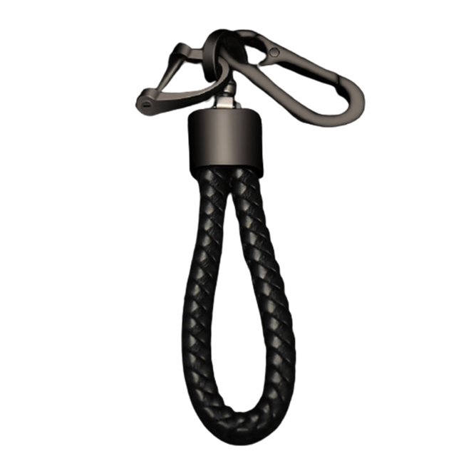 CARTTOU Simple Car Keychain with Woven Rope Creative Auto Home Metal Keyring Great Gifts for Men Women