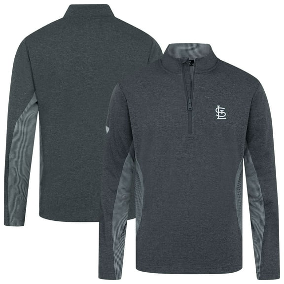 Men's Levelwear Heather Black St. Louis Cardinals Waffle Insignia 2.0 Quarter-Zip Pullover