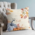 thumbnail image 4 of Pillow Covers 24x24 Set of 2, Thanksgiving Fall Throw Pillow Covers Decorative Couch Cushion Cover, Orange Blue Pumpkin Maple Leaf Vintage Microfiber Soft Pillowcases for Bedroom Living Room Sofa, 4 of 9