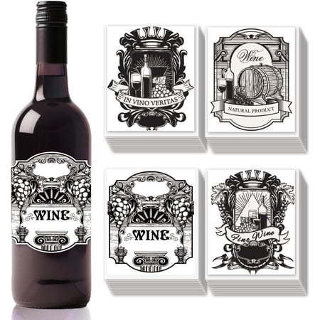 40 Pcs Best Blend Family Cellars Wine Labels for Bottles Black White Champagne Labels Wines Prints Wine Bottle Label Champagn Stickers Covers for Bottles Birthday Wedding Party Decorations diy