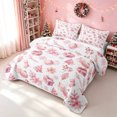 thumbnail image 3 of Erosebridal Xmas Tree Ornament Quilt Full, Christmas Gift Full Bedspread Sets, White Pink, 3pcs, 1 Coverlet and 2 Pillowcases, 3 of 7