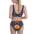 thumbnail image 3 of Picia Cinco De Mayo Floral Women's High Waisted Bikini Scoop Neck Swimsuit Two Pieces Bathing Suit-Medium, 3 of 8