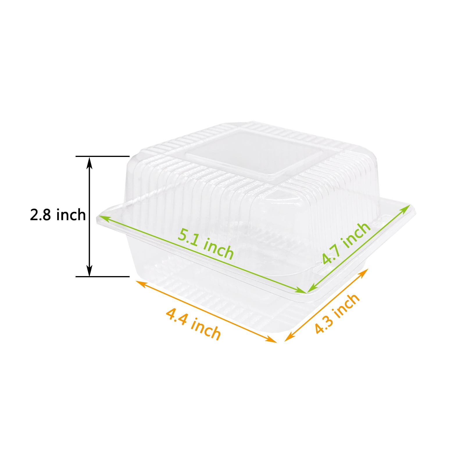 Zezzxu 50 Pack Clamshell Food Containers, Clear Plastic Hinged Take Out  Containers with Lids, 5.1 × 5.3 ×2.5 Disposable Square To Go Boxes for  Food