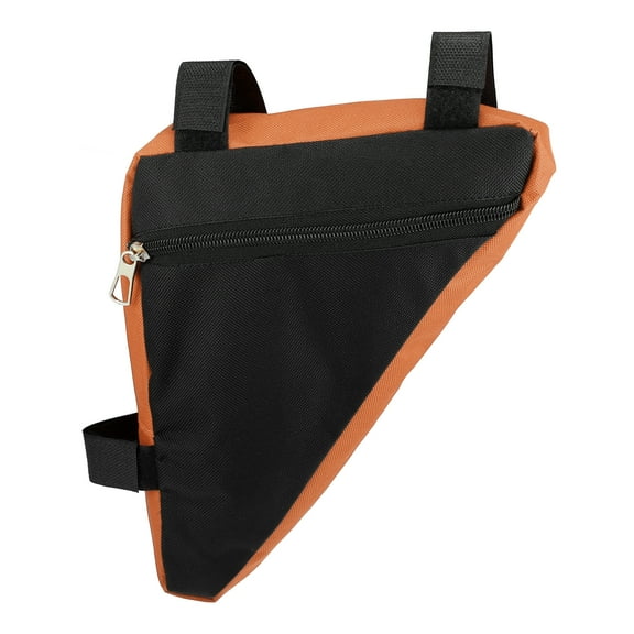 Unique Bargains Bike Triangle Frame Bag Front Pouch Cycling Storage Bag for Road Mountain Bike Orange