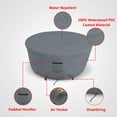 thumbnail image 7 of Covers & all Outdoor Round Fire Pit Cover, 12 Oz Waterproof, UV & Weather Resistant for Patio Lawn Garden Backyard Outside, with Air Vents & Drawstrings (48"(Diameter) x 18"H, Grey), 7 of 7
