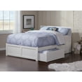 thumbnail image 5 of Orlando Platform Bed with Flat Panel Foot Board and 2 Urban Bed Drawers, White, Full, 5 of 7