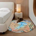 thumbnail image 2 of Round Area Rug 3 Ft, Jellyfish Coastal Washable Non-Slip Circle Carpet for Living Room/Bedroom, Summer Nautical Starfish Coral Brown Anchor Low-Profile Small Floor Mats Collection Rugs for Indoor, 2 of 8