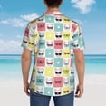 thumbnail image 6 of Balery Cute French Bulldog Print Men's Hawaiian Shirts Short Sleeve Beach Shirt Relaxed Fit Vacation Button Down Shirts-Small, 6 of 9