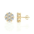 thumbnail image 4 of Diamond Club 1/2 Carat Lab Grown Diamond Stud Earrings in 14K Yellow Gold – Round Cluster Floral Design (VS1 Clarity, F-G Color), 4 of 6