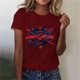 thumbnail image 2 of Tops de Ajuste Suelto para las Mujeres Sudadera Casual Impresa Manga Corta Cuello Redondo Superior, Poliéster, 2 of 4
