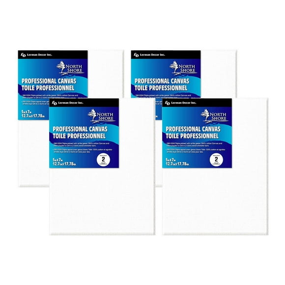 Toile professionnelle North Shore 5" x 7" paquet de 4