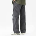 thumbnail image 6 of Cotton Joggers for Men Black Cargo Pants Men Grey Sweats Mens Drawstring Pants With Pockets Mens Lined Cargo Pants Flare Sweatpants Men, 6 of 6