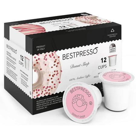 Bestpresso Coffee, Donut Shop Single Serve K-Cup Pods, 96 Count (Compatible With 2.0 Keurig Brewers)