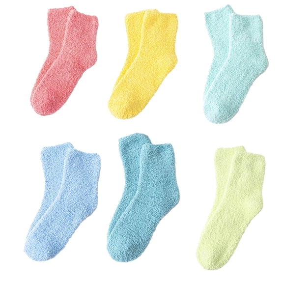 TELOLY 2026 New 6 Pairs Socks Polyester Cute Socks for Women Skin Friendly Womens Ankle Socks for Casual Work Sports Sizes 4 10