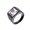White Black, variant on Men's Stainless Steel Vintage Square Agate Gemstone Ring High Polished Silver Side,White Size 7