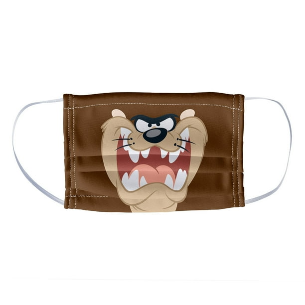 Looney Tunes Taz Face 1Ply Reusable Face Mask Covering, Kids