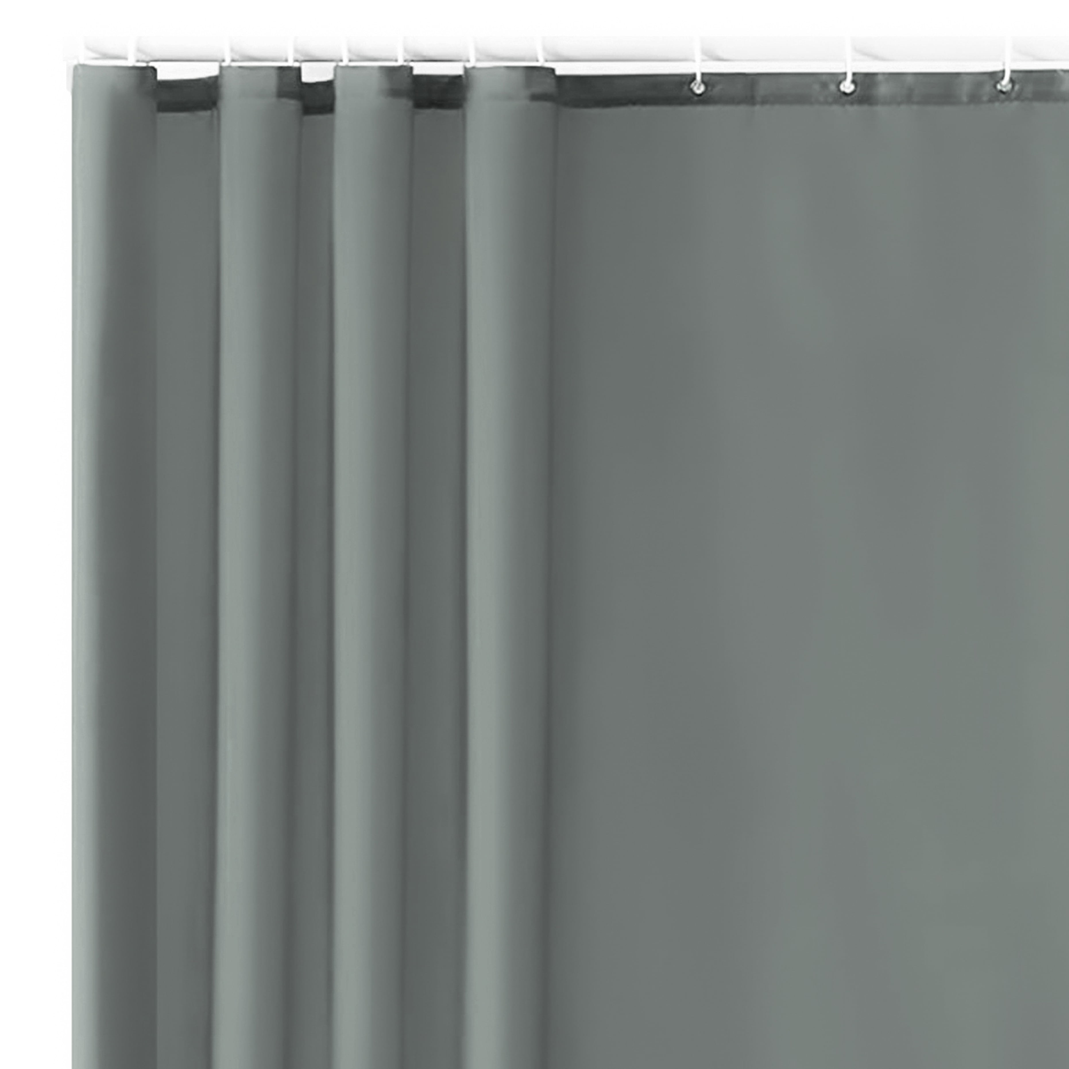 Soft Non-Toxic PEVA Shower Curtain Liner for Bathroom Showers and Bathtubs: Magnets, Metal Grommets, Eco-Friendly, Odor Free, Standard Size 72' Length (Charcoal)