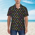 thumbnail image 2 of Honeii Colorful Paw Print Men’s Hawaiian Shirt,Classic Button-Down Short Sleeve Shirt, for Beach, Vacation, and Outdoor Activities,3X-Large, 2 of 7