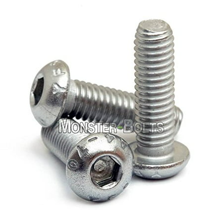 M4-0.70, Marine Grade A4 (316) Stainless Steel Button Head Socket Cap Screws, ISO 7380 / DIN 9427, Hex (Allen) Key Drive - MonsterBolts (20, M4 x