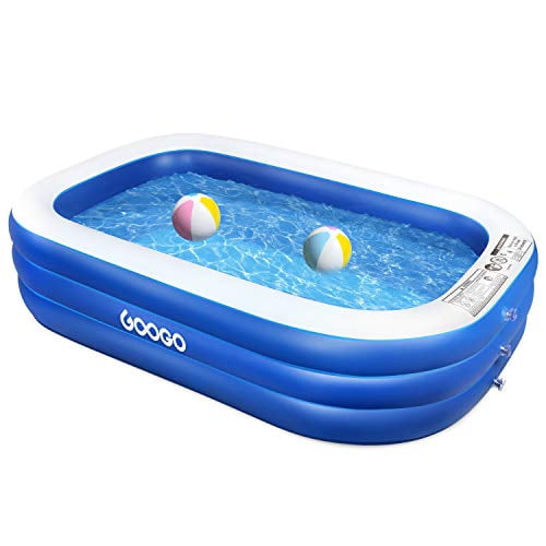 Googo Family Inflatable Swimming Pool 92x56x20 Inch Full Sized Inflatable Lounge Above Ground Pool For Kiddie Kids Toddlers Adults Easy Set Swimming Pool For Backyard Summer Water Part Walmart Com Walmart Com
