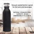 thumbnail image 4 of Stainless Steel Water Bottles by Echo 20 oz. Set of 6, Bulk Pack - Double Wall, Perfect for Coffee, Soda, Other Hot & Cold Beverages - Black, 4 of 5