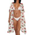 thumbnail image 3 of HELLHERO Polyester Long Kimono Swimsuit Cover Up for Beach Comfort Breathable Poinsettia Pattern, 3 of 6