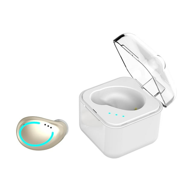 Auricular Bluetooth de un solo oído con compartimento de carga Estéreo Mini Auricular intrauditivo invisible