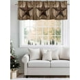 thumbnail image 5 of Western Star Retro Curtain Valances for Windows, Brown Vintage Wood Grain Kitchen Valance Window Treatment, Light Filtering Block Curtains for Bathroom/Bedroom/Living Room 42'' x 18'', 5 of 9